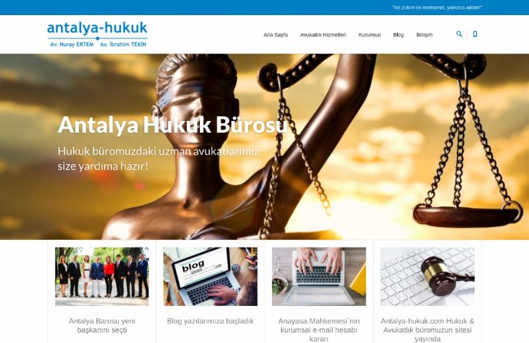 Antalya'dan hukuk & avukatlık bürosu kurumsal web sitesini yayınladı